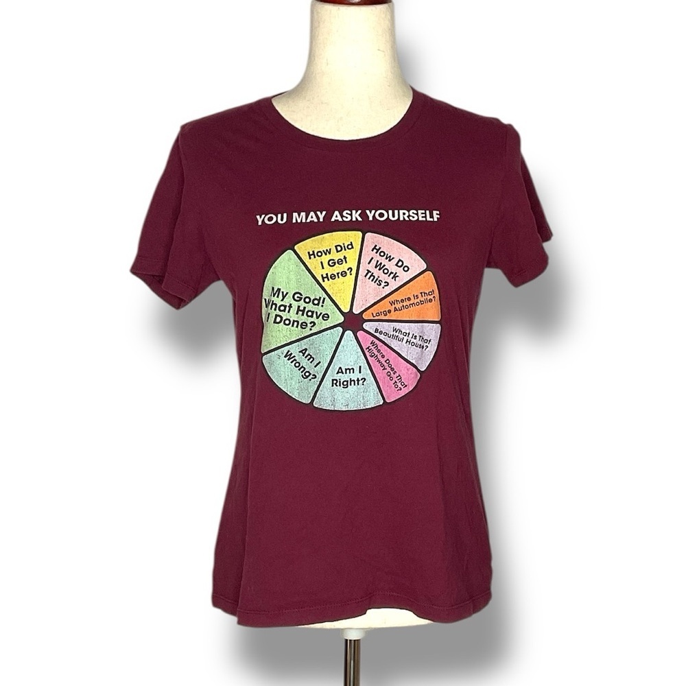 Next Level Maroon Graphic “Talking Heads” Tee Youth Size Large